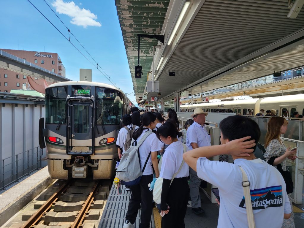 奈良駅に停車する桜井線高田ゆき電車
