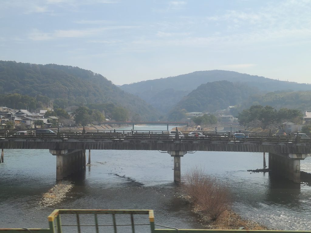 ＪＲ奈良線宇治川の橋梁からの車窓
