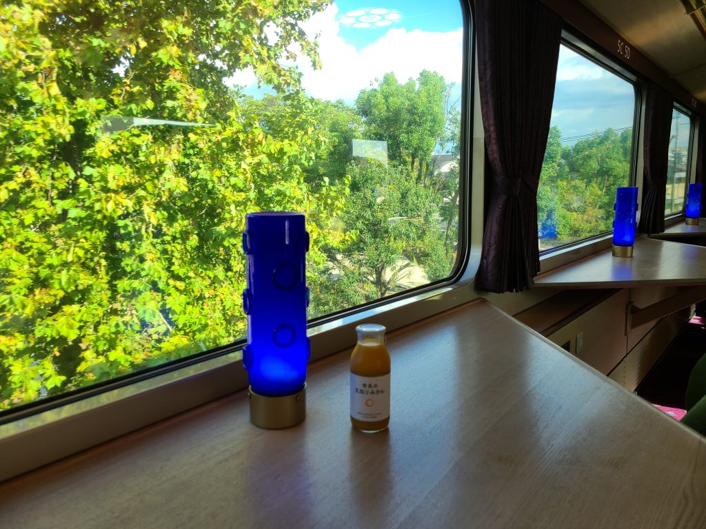 近鉄特急あをによし車内（ツインシート）車窓（昼間）