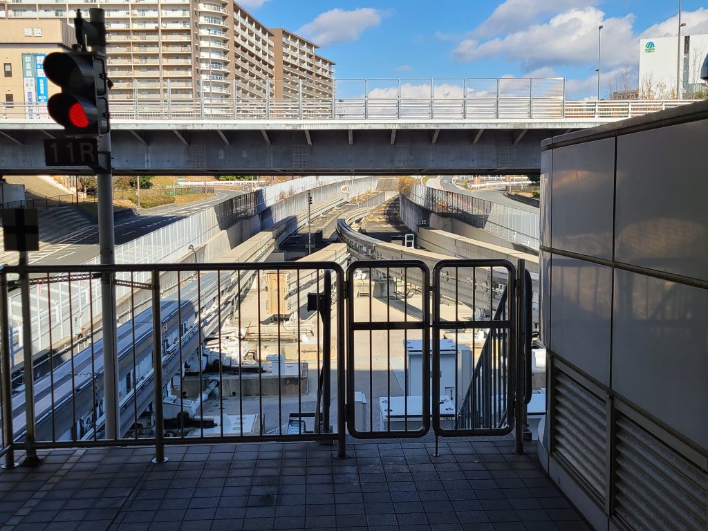 大阪モノレール彩都線彩都西駅の行き止まり部分