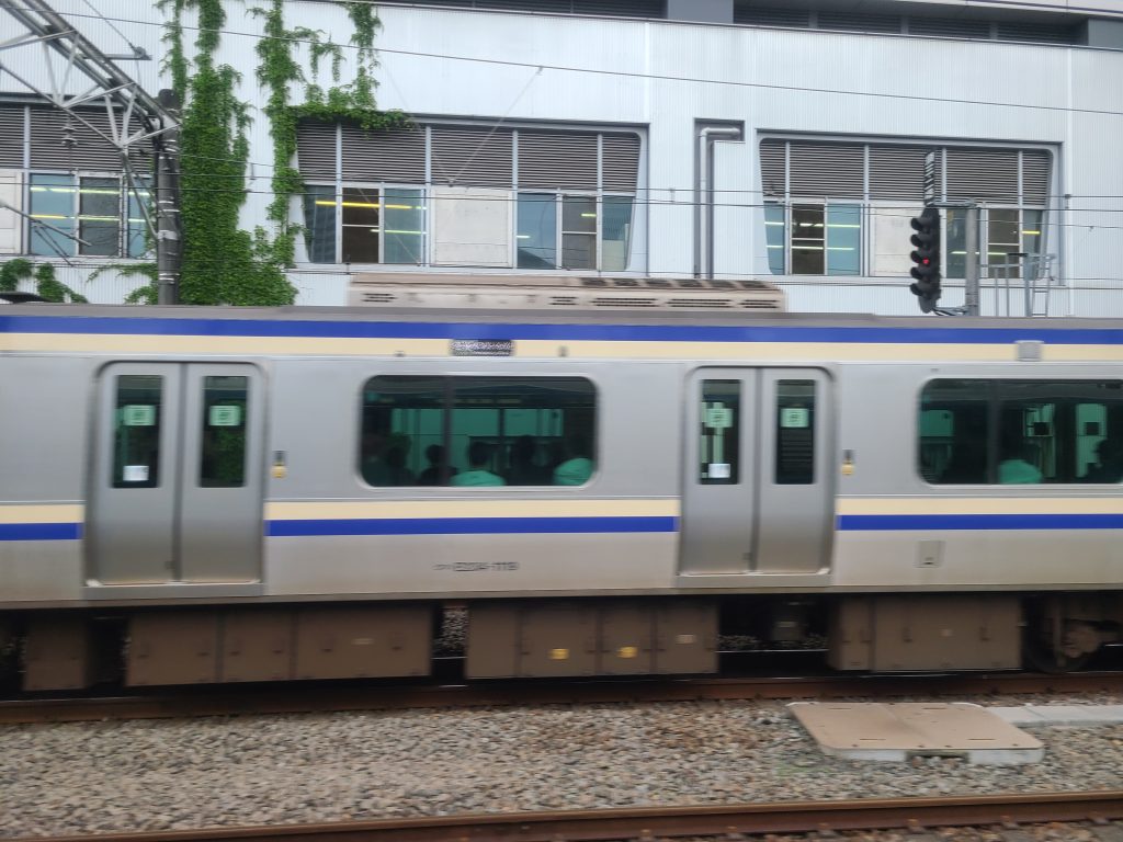 横浜駅付近で並走する総武・横須賀線快速