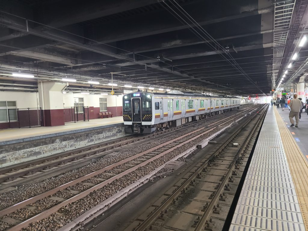 宇都宮駅に停車する日光線列車