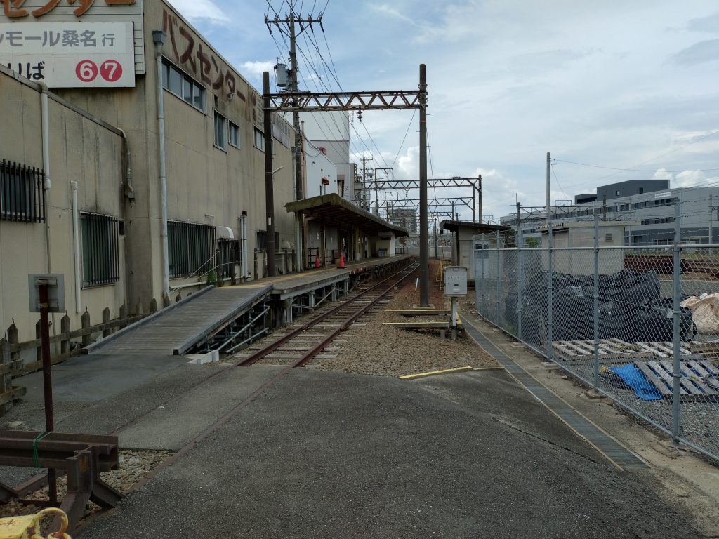 三岐鉄道北勢線西桑名駅車止め