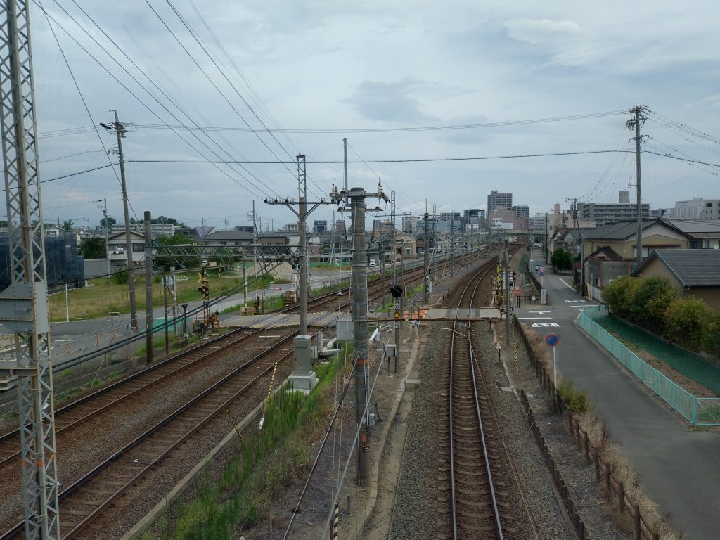 三岐鉄道北勢線西桑名駅付近（ＪＲと近鉄の上を走行している時の車窓）