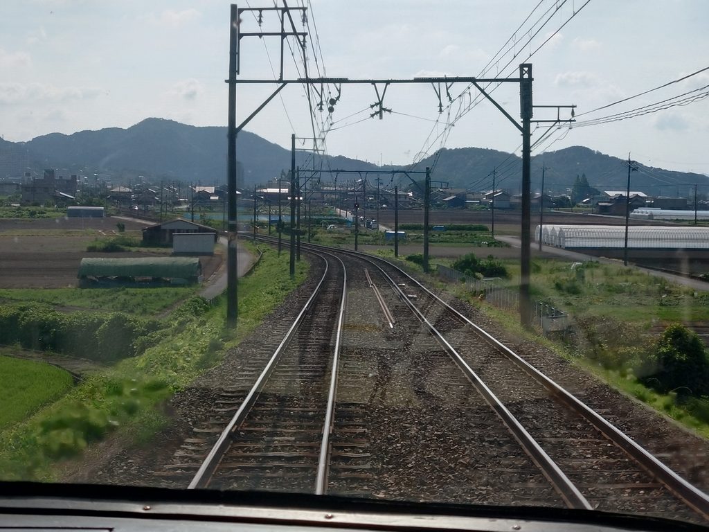 名鉄各務原線羽場ー鵜沼宿間の前面車窓