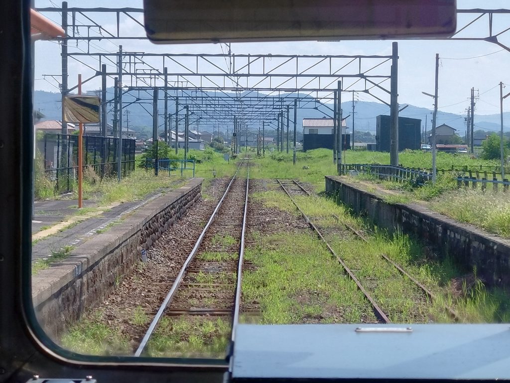 名鉄広見線明智駅構内