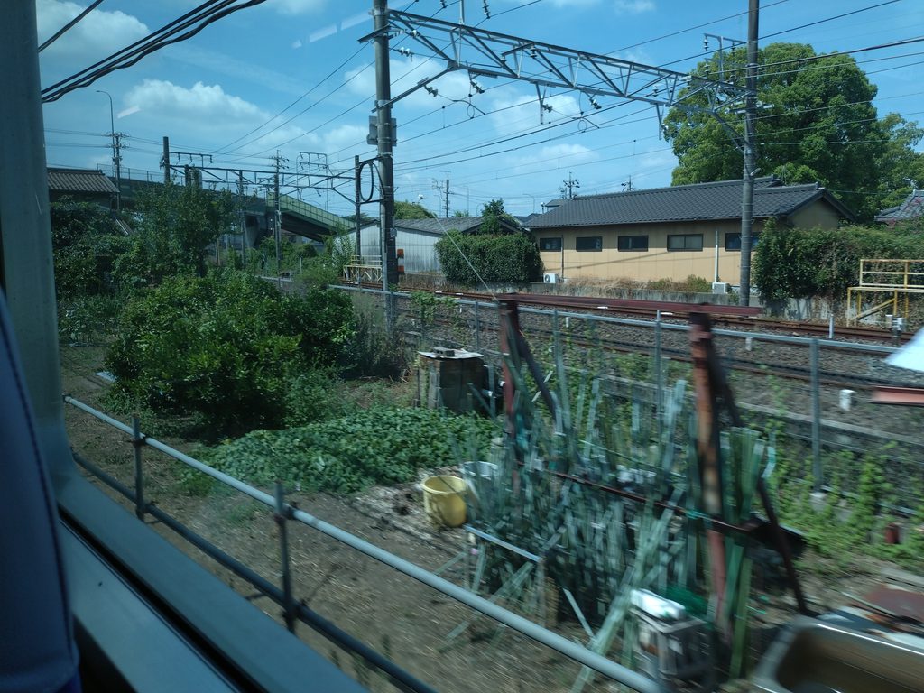 名鉄小牧線犬山駅出発直後（犬山線と離れる場所）