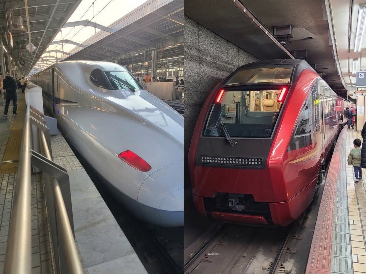 新幹線とひのとりの写真